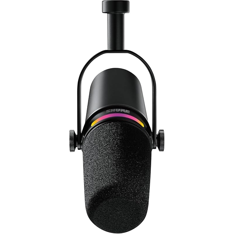 Микрофон для подкастов Shure MV7+, Черный (MV7+-K): Сертифицированный OBS, Динамический кардиоидный однонаправленный микрофон с проводным подключением USB-C и XLR, Шум