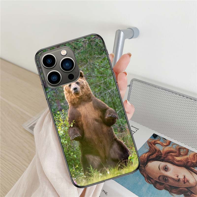 Kodiak Bear Phone Case For Iphone 17 Air 16 15 Pro Max 14 Plus 16E Coque 13 Pro 12 Mini 11 Clear Cover Silicone Cute Shell Soft