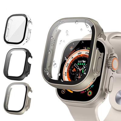 Водонепроницаемый чехол для Apple Watch Ultra Чехол-защита экрана 49 мм Крышка с прямым краем iWatch series 8 SE 7 9 45 мм 41 мм 44 мм 40 мм