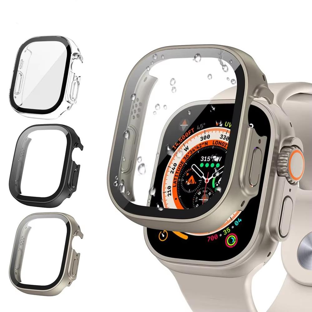 Waterproof Case for Apple Watch Ultra Screen Protector Case 49mm Straight Edge Cover iWatch series 8 SE 7 9 45mm 41mm 44mm 40mm