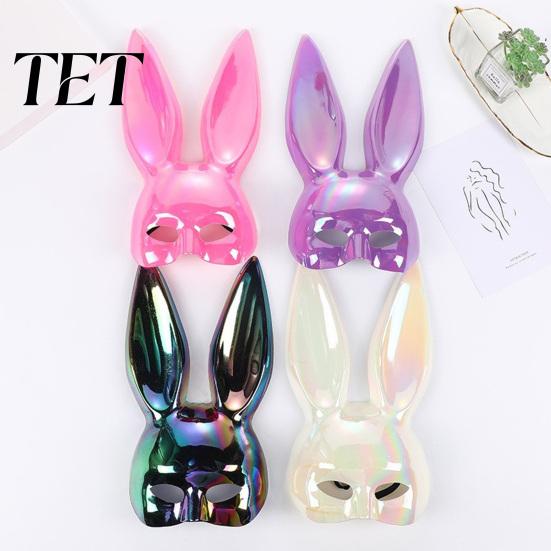 Rabbit Mask for Halloween Bunny Mask, Cosplay Face with Long Funny Animal Ears, Lightweight Plastic Cushion Masquerade Party Costume Fashionable Ears