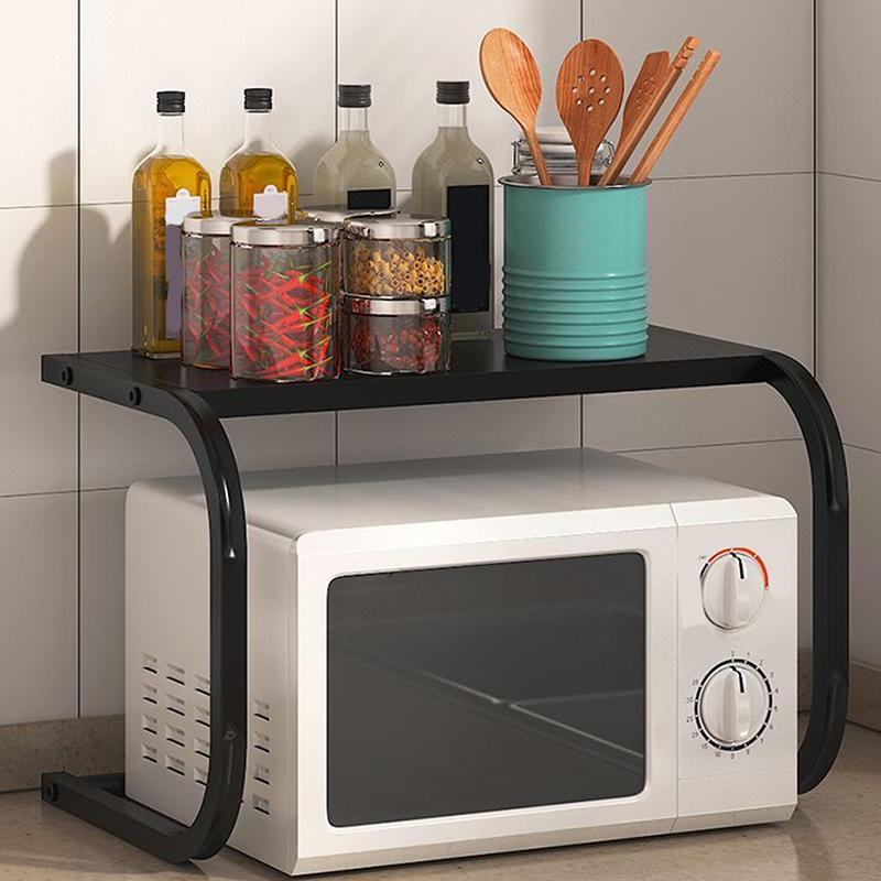 Кухонная полка для духовки Бытовая многоярусная стойка для хранения Органайзер Полка Металлический кронштейн Большая вместимость Микроволновая полка