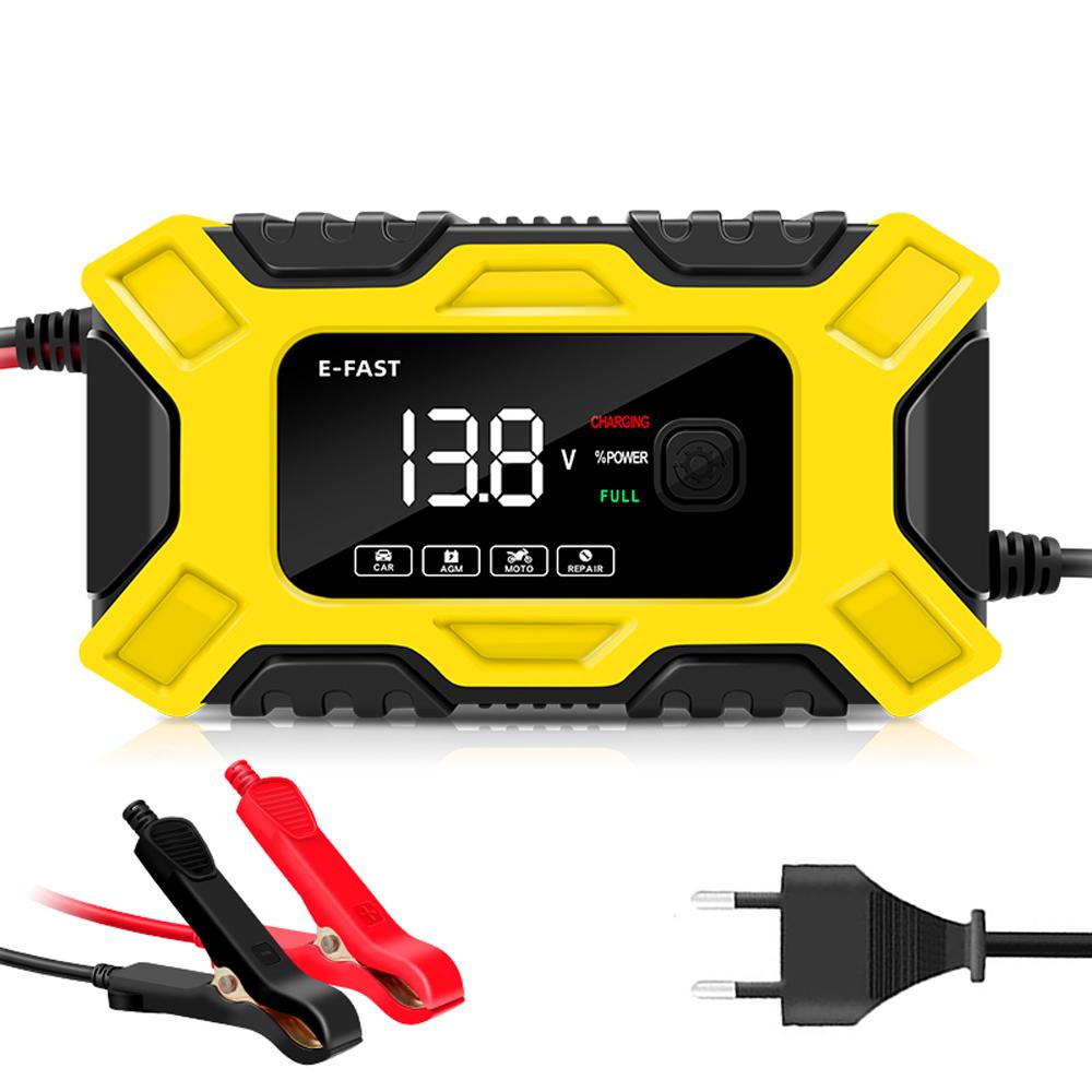 E-FAST Car Battery Chargers 12V/6A Full Automatic Battery Chargers Maintainer 3-Stage Portable
