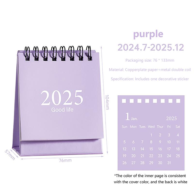 2025 Студенческое украшение рабочего стола Morandi Color Mini Calendar Simple Plan Маленький настольный календарь Милый ежедневник Офисные принадлежности