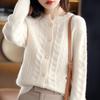 Ladies Wool/Cashmere Cardigan Spring New Large Size Twist Coat High-End Cashmere Sweater Shirt Loose Women Jacket Thick Top