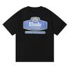 Трансграничный европейский и американский модный бренд RHUDE футболка с коротким рукавом с принтом значка с буквой и микрологотипом для мужчин и женщин пар American high s