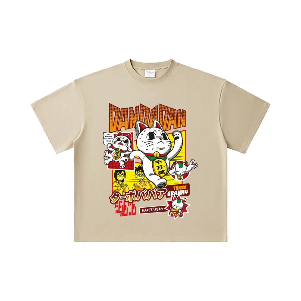 260 GSM Double Yarn 32 Count 100% Cotton Dandadan V31 Turbo Granny Print Unisex Heavy Cotton T Shirt