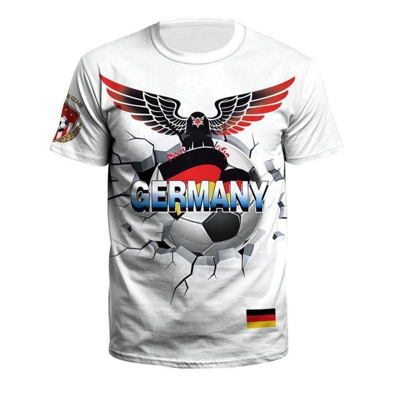 Mens Loose Fit Short Sleeve Crew Neck T-Shirt With 3D Print Soccer Fans Fall Sport Casual Wear