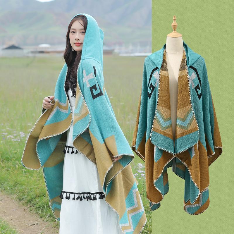 Дышащая, теплая и универсальная домашняя, осенне-зимняя женская шаль для путешествий, толстый плащ, одеяло с кондиционером
