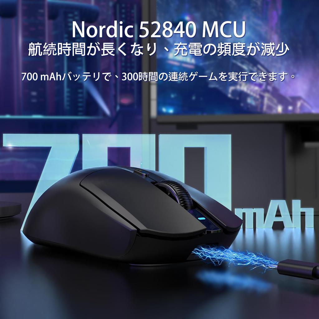 ATTACK SHARK x AJAZZ AJ139pro 4K игровая мышь Высокая скорость опроса 700 мАч перезаряжаемая PAW3395xNordic52840 26000 точек на дюйм 65 г Легкая конструкция Удобно носить с собой