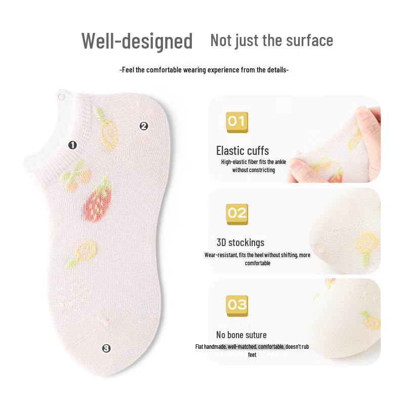 Bambi Girls' Summer Mesh Invisible Boat Socks