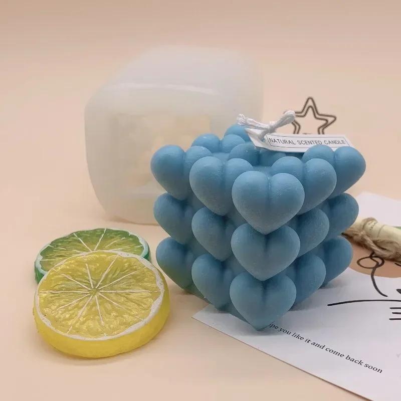 Ручная работа, креативная форма для свечей в форме магического шара в форме сердца, силиконовая форма для изготовления свечей в форме соты, шоколадное мыло, смоляная форма