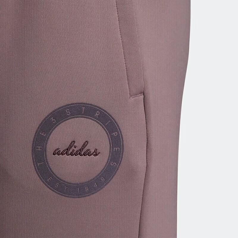 Adidas Однотонные вязаные спортивные брюки с логотипом на манжетах, женские брюки, коричневые, IB2755