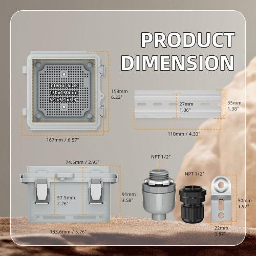 Waterproof Power Distribution Box, Outdoor Power Distribution Box - Waterproof Power Distribution Box Enclosure Box Electrical Project Case Cover Outd