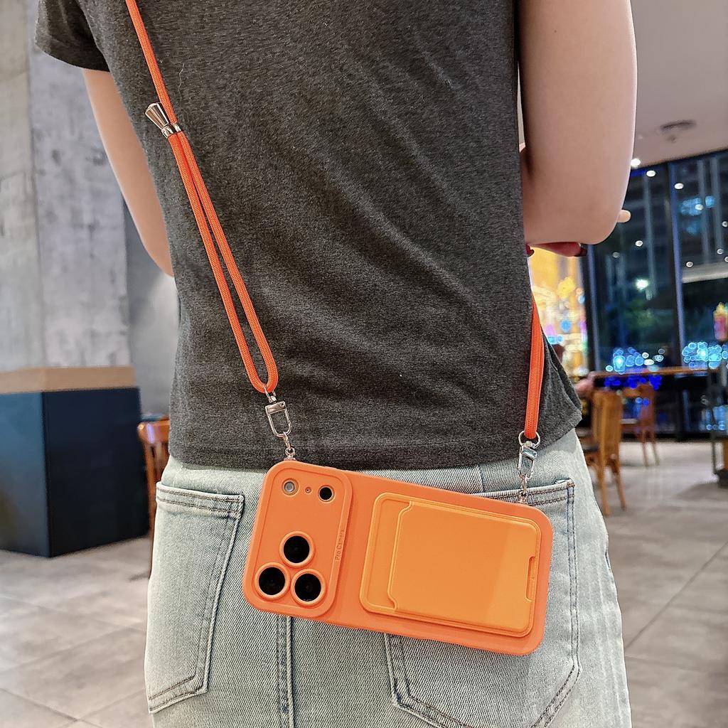 Роскошный чехол-кошелек с ремешком-шнурком на шею для iPhone 17 16 15 14 Plus 13 12 Pro Max Mini 17promax 17pro