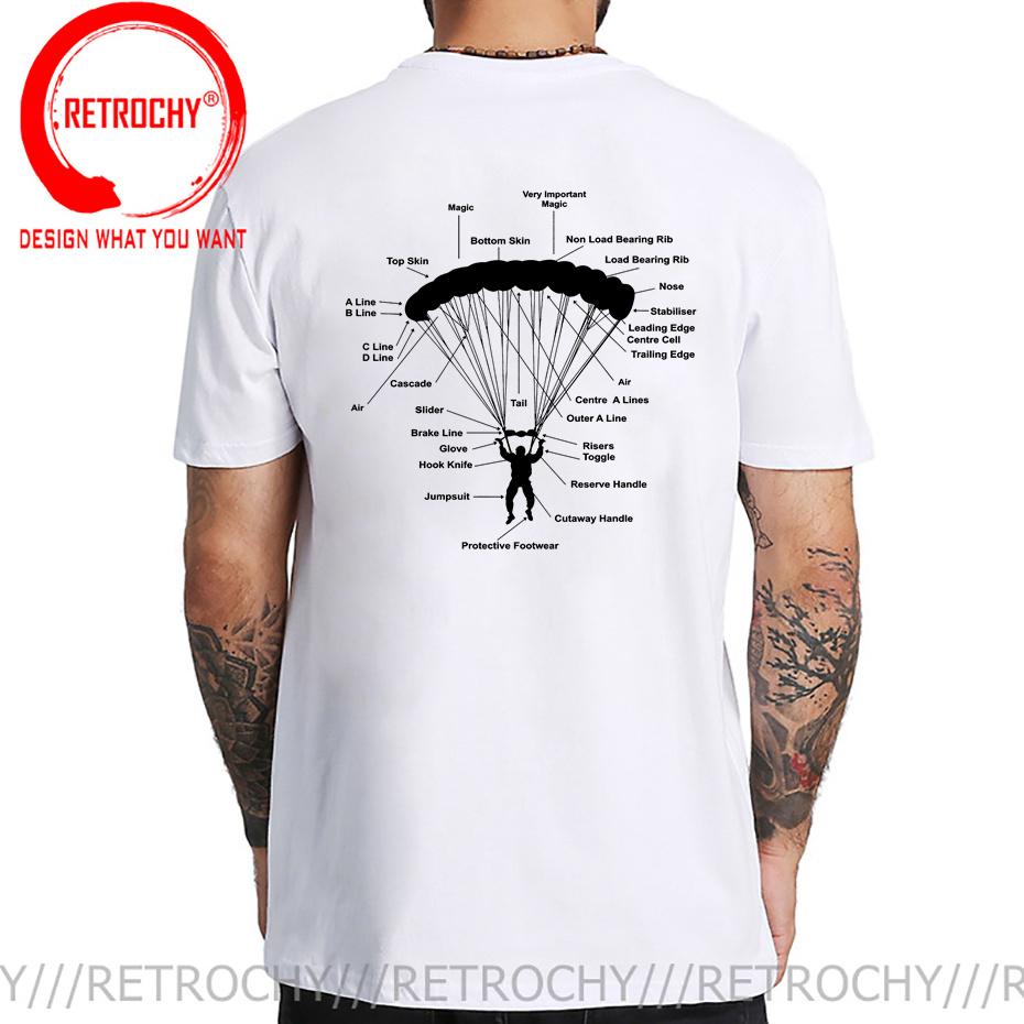 Retro Unisex T Shirt Unisex Funny Parachute Anatomy Magic Skydiving Skydiver TShirt Vintage Paragliding Parachu Paraglider Tee Shirt