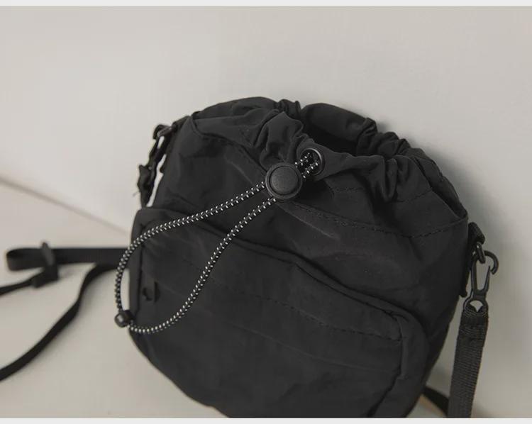 Сумка-мессенджер из нейлона с завязками на шнурке в корейском стиле 2023 года — легкая, универсальная летняя женская сумка через плечо