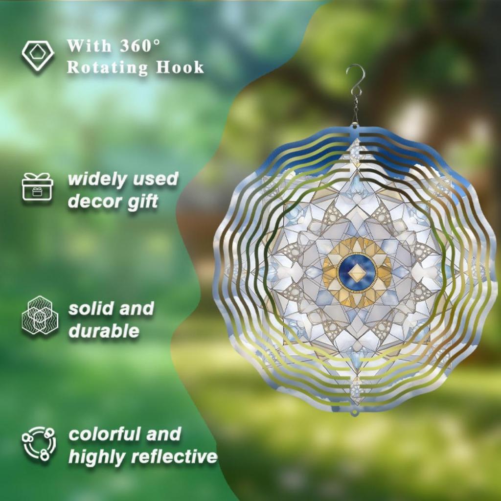 Metal Wind Spinner Outdoor Indoor Decor 3D Kinetic Windmill Gift for Women Wife Valentines Day Thanksgiving Christmas