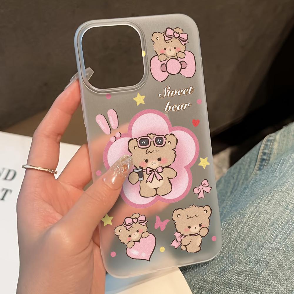 Чехлы для мобильных телефонов iPhone 11 13 15 Pro Max 12 14 Pro Max Чехол для iPhone 16 15 Plus 13 Pro 12 Матовая текстура с рисунком в виде мультяшных цветов