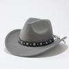 Cowboy hat retro jazz hat sapphire accessory woolen top hat felt hat retro imitation sheep hat cowboy hat