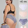 Plus Size Sexy Briefs, Women's Floral Lace Seamless Soft & Lightweight Stretchy Briefs