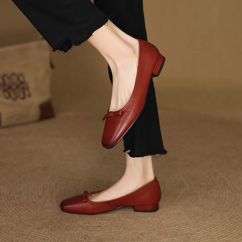 Krazing Pot Модные женские туфли из коровьей кожи весна-осень на низком каблуке с круглым носком и бабочкой на плоской подошве