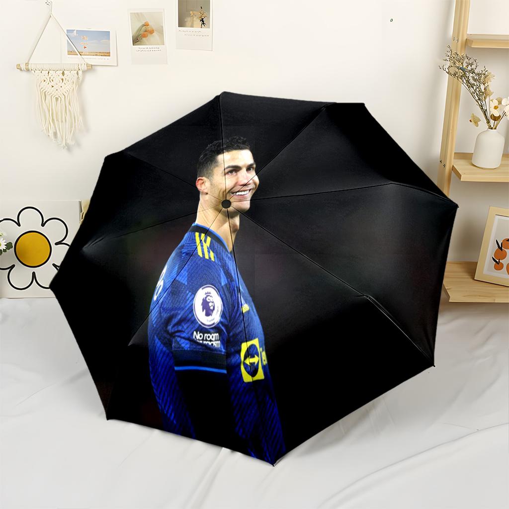 Cristiano Ronaldo Automatic Umbrella Sturdy 8-Rib Shaft Durable Plastic & Iron for Outdoor Daily Use Stylish Accessory Stylish Gift for Women