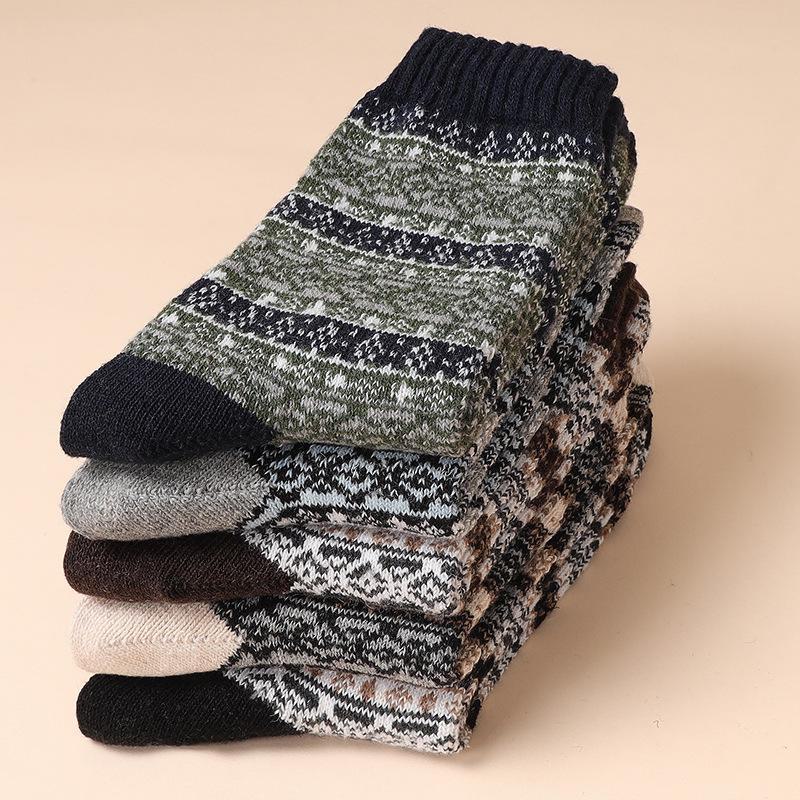 Мужские толстые носки Tribal Totem Retro - 5-10 пар, средней длины, теплые для осени/зимы.