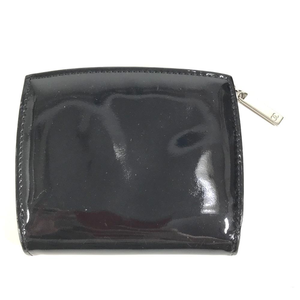CHANEL Makeup palette CC CC Mark logo Compact Folded wallet enamel Black/White