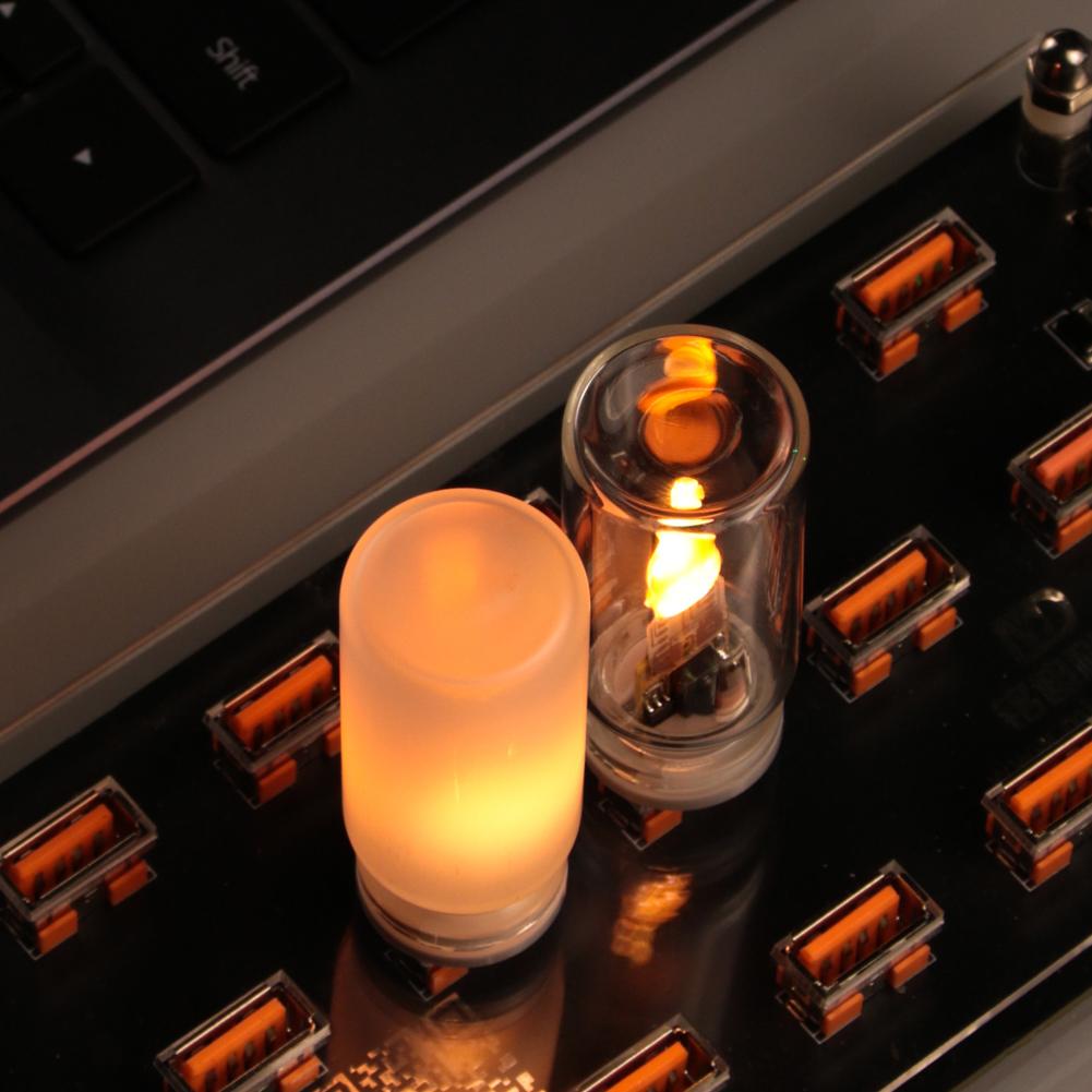 USB светодиодные свечи-лампочки с функцией таймера, динамическим эффектом пламени, светодиодный свет, освещение для салона автомобиля, с пультом дистанционного управления
