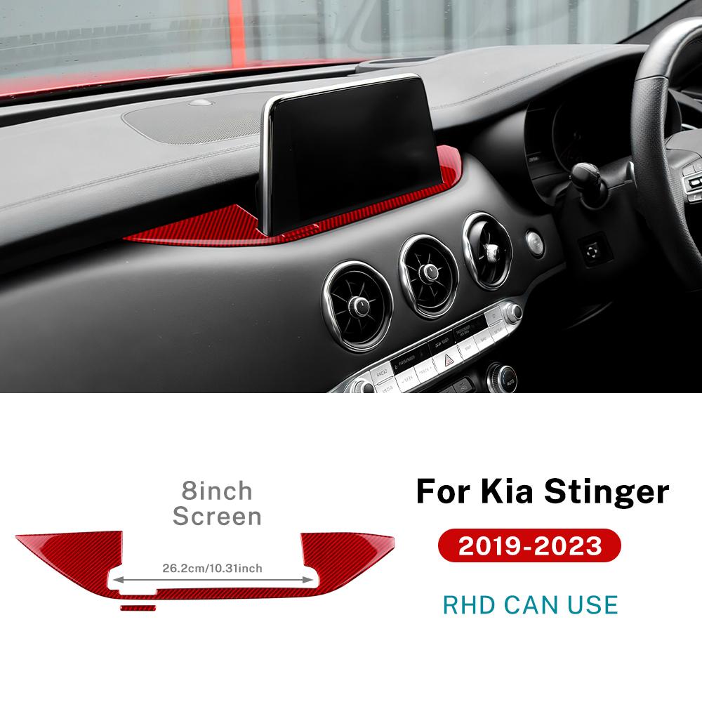 for Kia Stinger      LHD RHD Real Soft Carbon Fiber Car Central Navigation Screen Sticker Trim Accessories