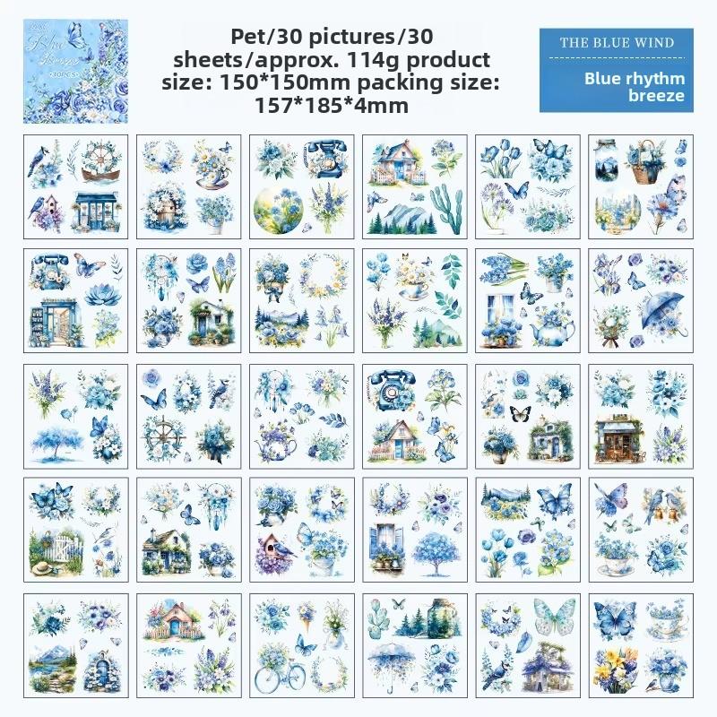 Misty Mountain Love Waterproof Decorative Pet Handbook Sticker Book 30 Sheets Per Pack