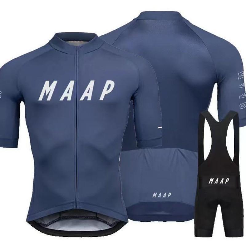 MAAP Mens Cycling Jersey Bib Shorts Set Breathable Performance Kit Road Bike Racing Team Wear