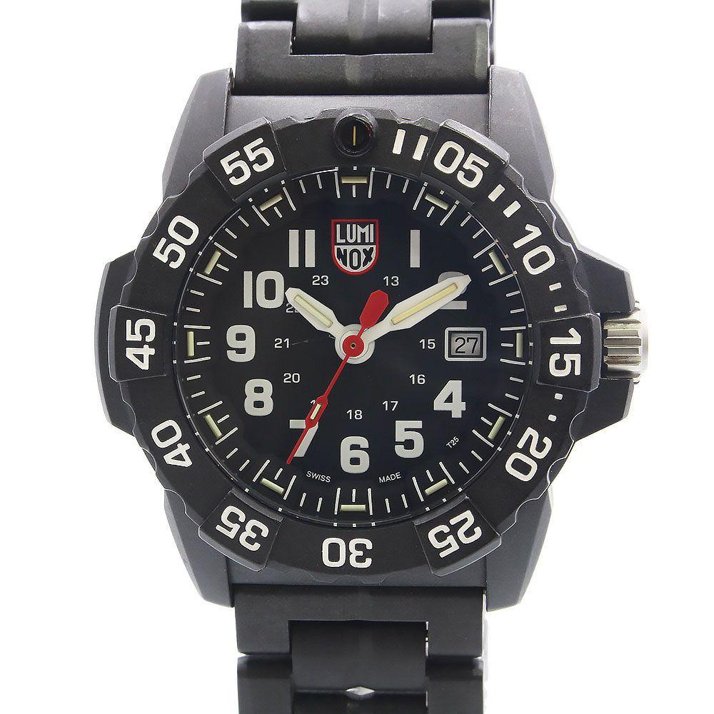 Б/у часы Luminox 3510 Navy Seals Серия 3500 Кварцевые Углерод Нержавеющая сталь Черный Серебристый с коробкой LUMINOX (Использовал)