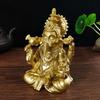 Gold Lord Ganesha Statue Sculpture Big Resin Ornaments Hindu Elephant God Buddha Statues Figurine Home Decoration Lucky Gifts