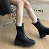 Модные ботильоны Челси в британском стиле 2025 осень-зима новая модель с круглым носком универсальные большого размера на платформе ботинки Мартин женские