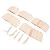50pcs Wood Pieces DIY Natural Rustic Unfinished Wood with Hemp Rope for Handicraft Bookmarks Gift Labels Decoration