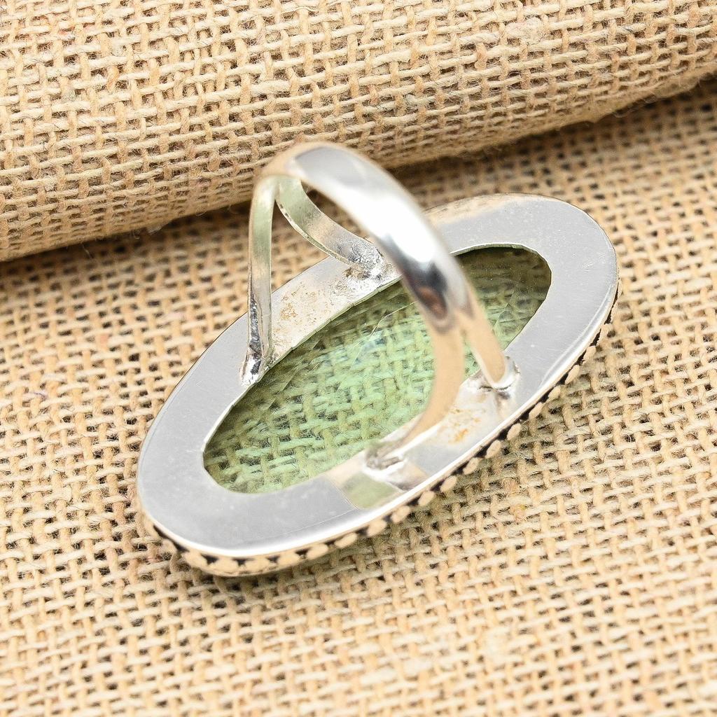 Aqua Apatite Gemstone Handmade 925 Sterling Silver Ring Jewelry For Christmas