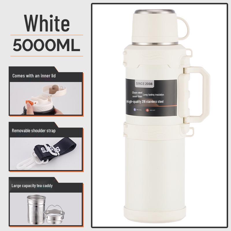 Large Stainless Steel Insulated Thermos Flask for Outdoor, Car, Home, and Dorm Use