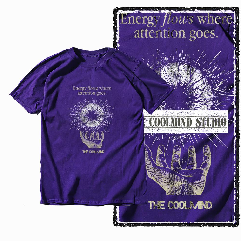 Coolmind X0075 Хлопковая футболка с графическим принтом Energy Focus Cosmic Focus эксклюзивная мужская футболка уличный стиль футболка для мужчин футболка