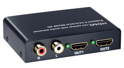 ELEVIEW HDMI 4K Аудио 1 2 Выхода Оптический Красный Аудио Совместимый с Двухэкранным Одновременным Аудио Разделитель Сплиттер, HDCP1.4, Разделитель, Вход,