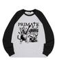PRIMATE Рок-н-ролл Свободный реглан Длинный рукав 3 Цвета
