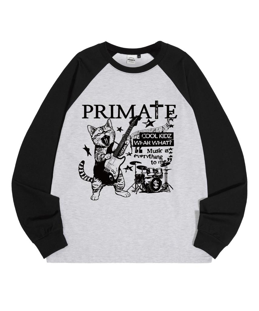 PRIMATE Рок-н-ролл Свободный реглан Длинный рукав 3 Цвета