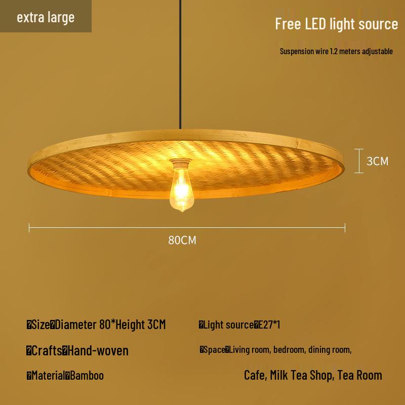 Бамбуковая ротанговая подвесная лампа: Дзен-освещение для чайной комнаты, столовой или чайного домика - Японский антикварный стиль