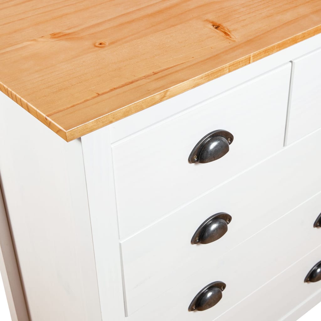 Hill Sideboard White 79 x 40 x 80 cm Solid Pine Wood
