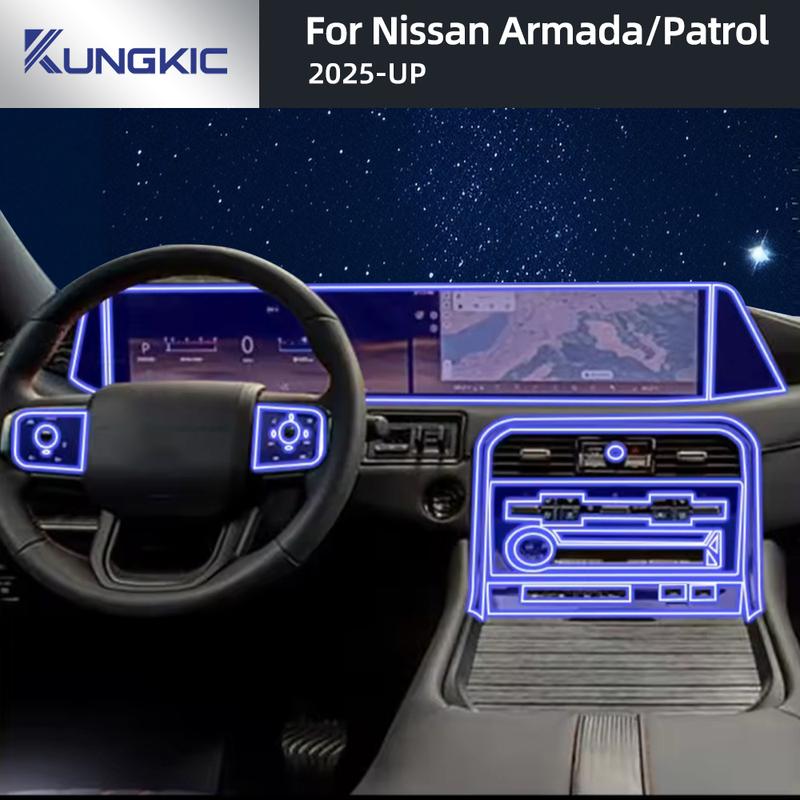 Для Nissan Patrol Armada 2025 Защитная пленка PPF Аксессуары Интерьер прозрачный ТПУ Навигация GPS Панель переключения передач Центральная консоль