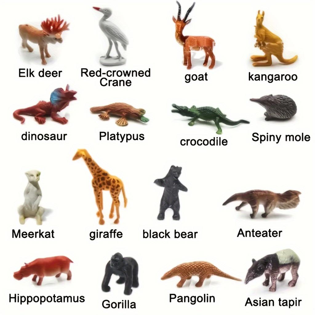 Набор из 53 мини-фигурок животных джунглей - развивающая игрушка-головоломка с забором и деревом для дня рождения, Рождества и вечеринок для детей