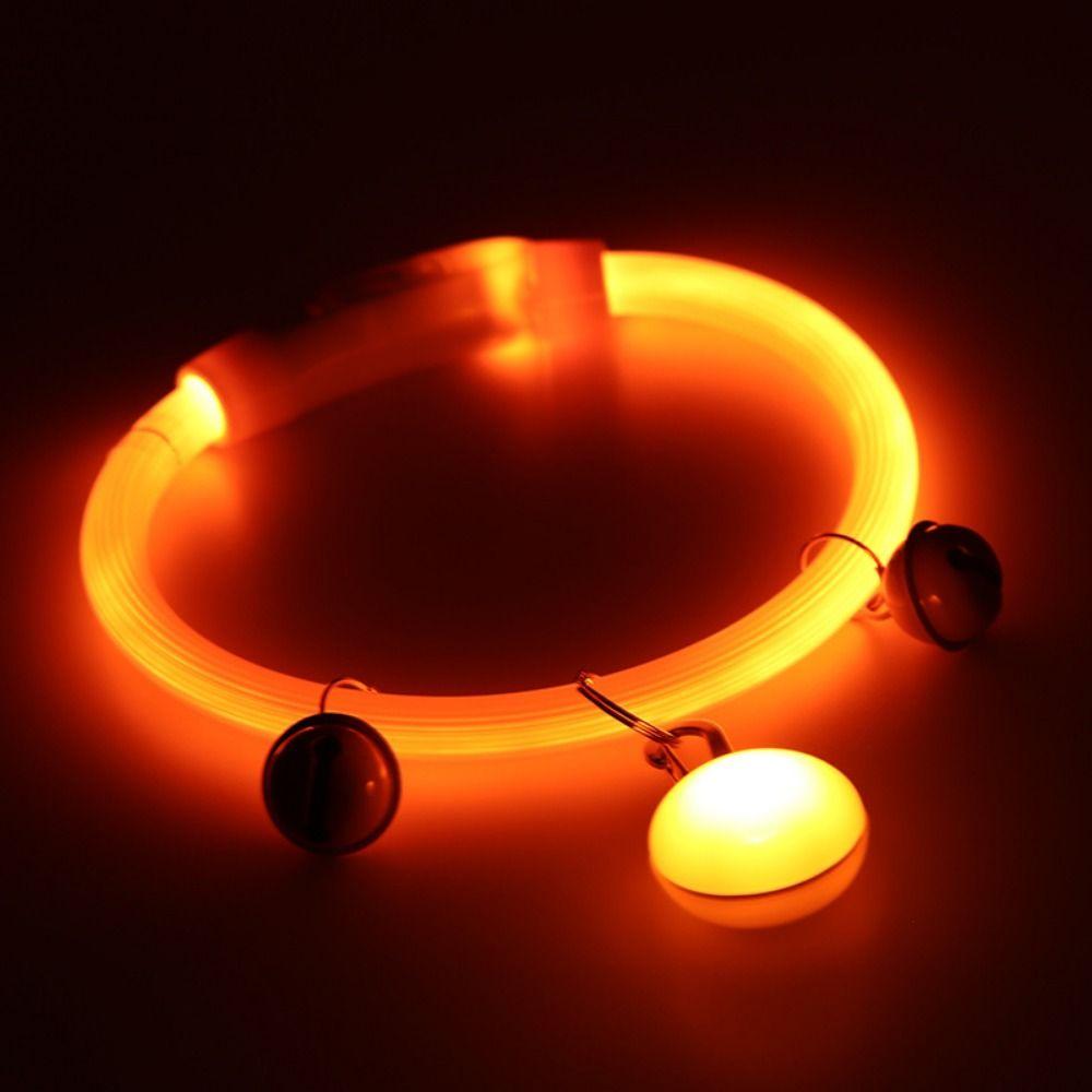 Fiber Optic Material USB Rechargeable Collar Adjustable Size Luminous Dog Collar Outdoor Night