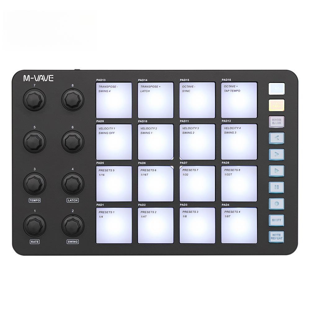 SMC-PAD Беспроводной MIDI-контроллер Подходящая перкуссионная клавиатура Интерфейс USB-C Портативный дизайн Маленький MIDI-пэд