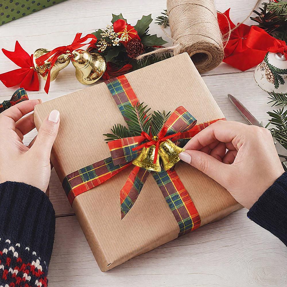 12Pcs 3.5CM Gold Bell Hanging Christmas Tree Decoration Pendant for Home Decor Party Supplies Ornament New Year 2025 Navidad